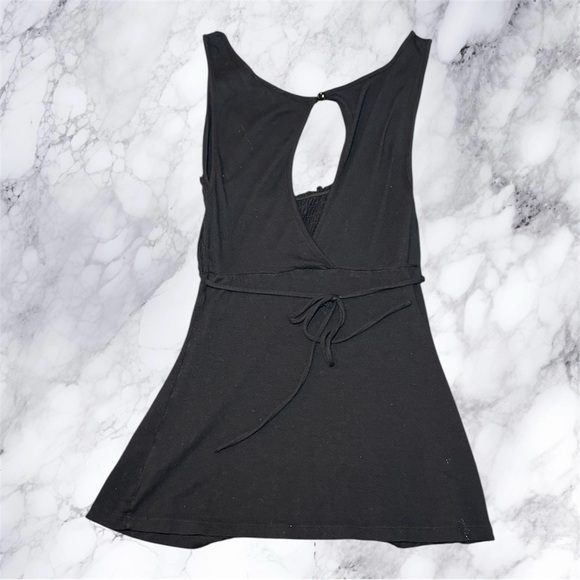 Guess Jeans Black Smocked Babydoll Tank Top Y2K - Picture 4 of 5